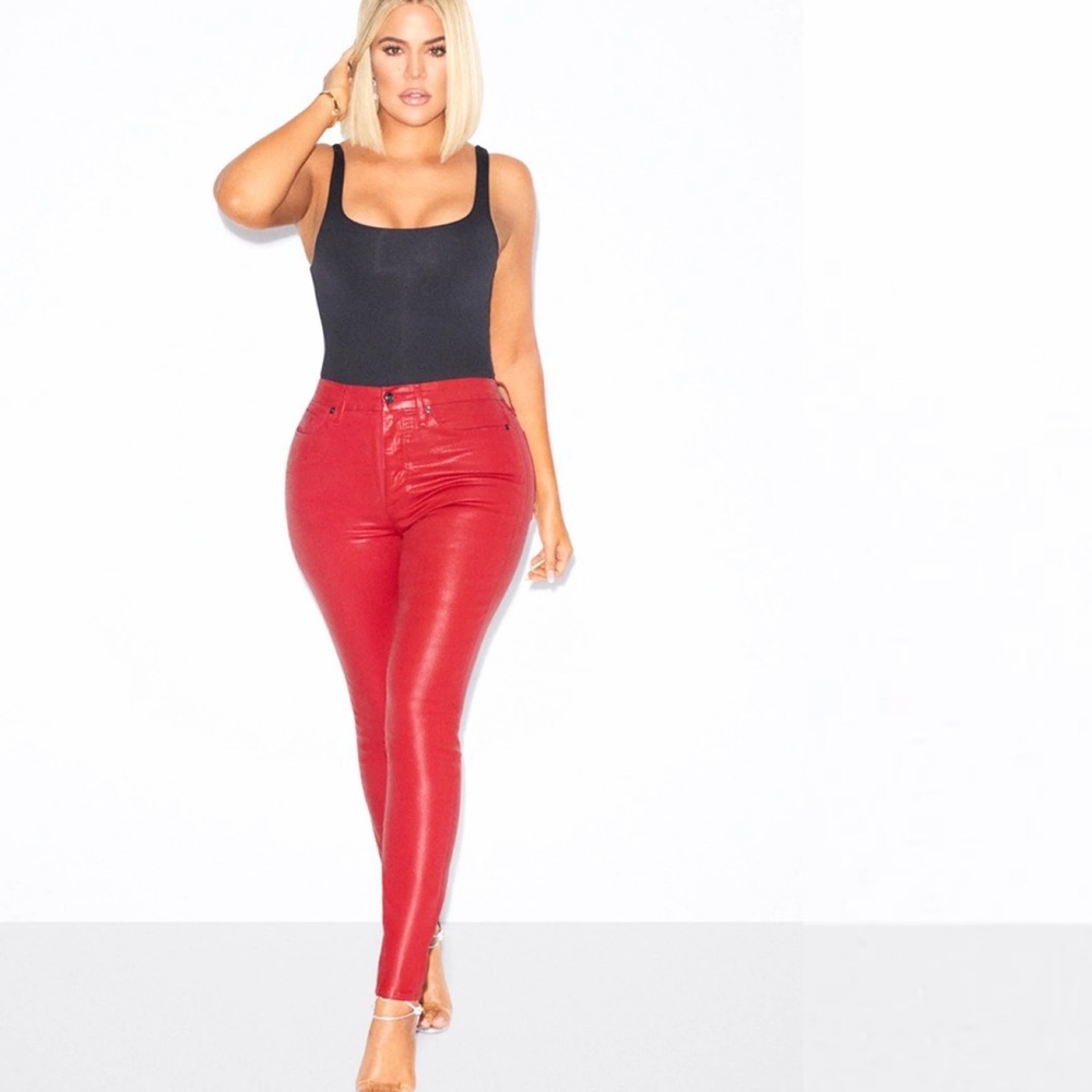 Good American Good Waist Waxed in Red